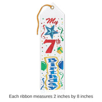 6 Pack Bulk My 7th Birthday Jeweled Ribbon