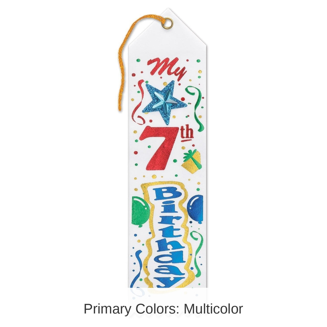 6 Pack Bulk My 7th Birthday Jeweled Ribbon