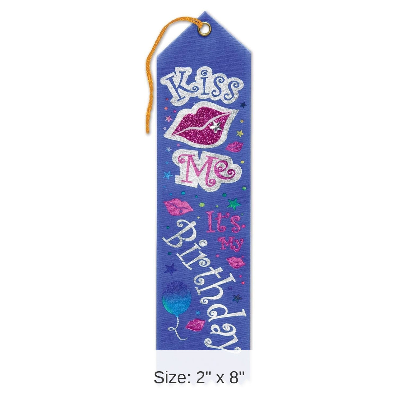 6 Pack Bulk Kiss Me - It's My Birthday Party Jeweled Ribbon