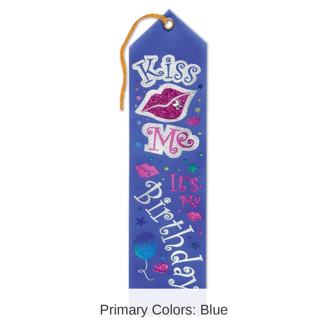 6 Pack Bulk Kiss Me - It's My Birthday Party Jeweled Ribbon