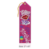 6 Pack Bulk Kiss Me - It's My Birthday Jeweled Ribbon