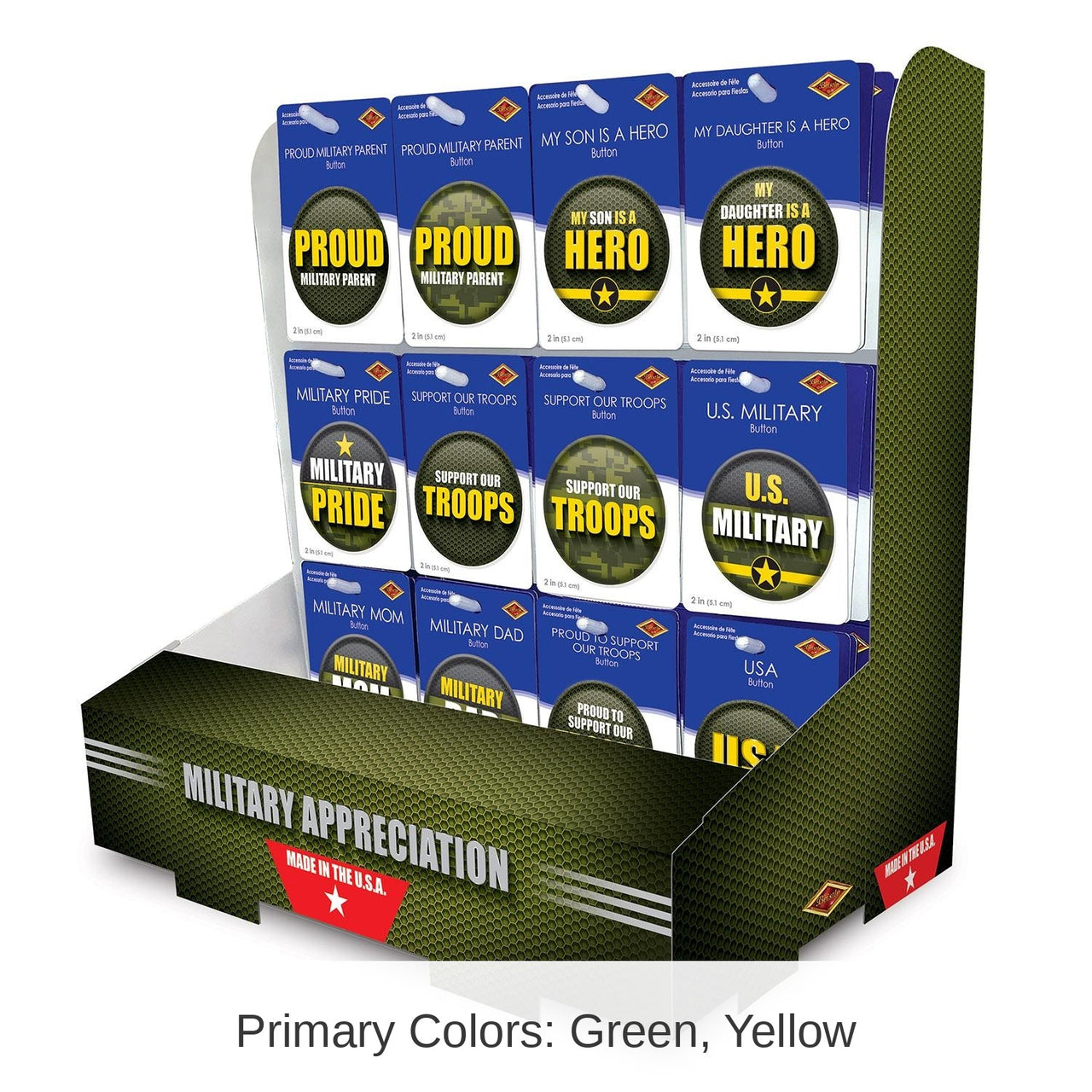 108 Piece Bulk Army Military Appreciation Counter Display