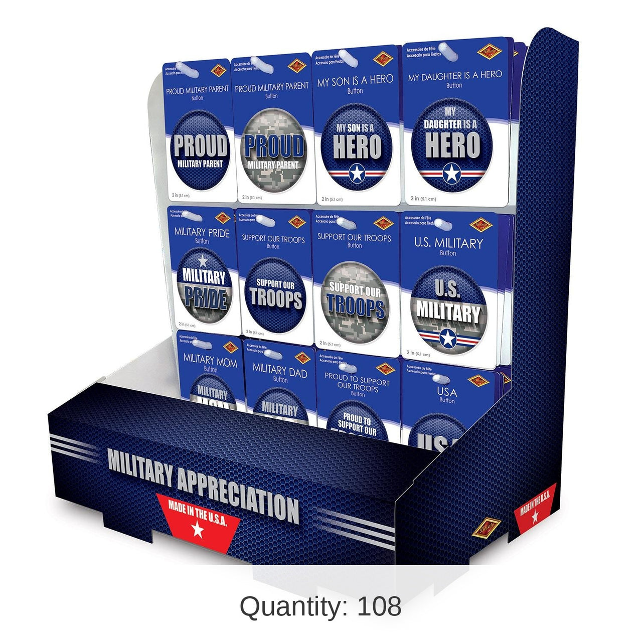 108 Piece Bulk Air Force Military Appreciation Counter Display