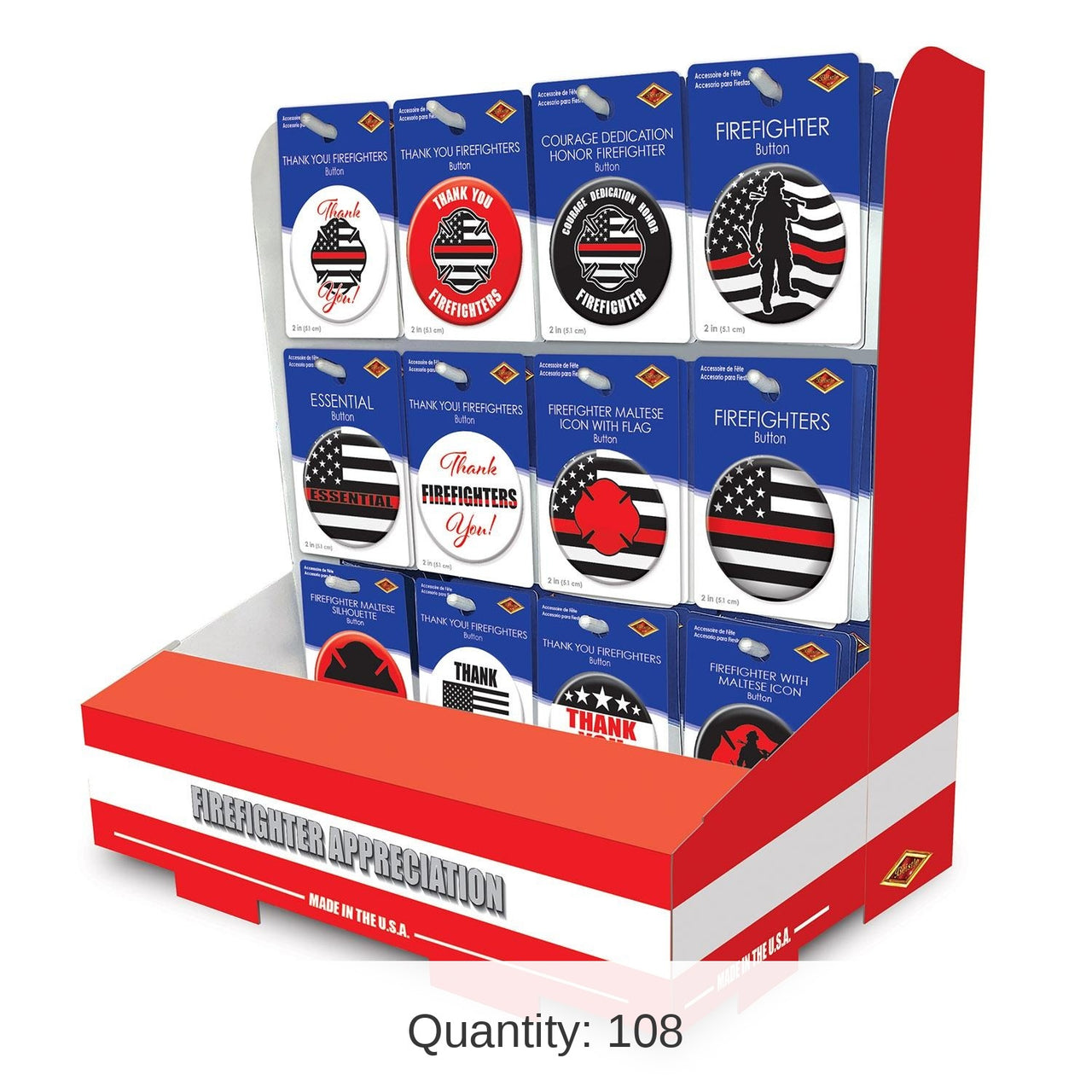 108 Piece Bulk Firefighter Counter Display