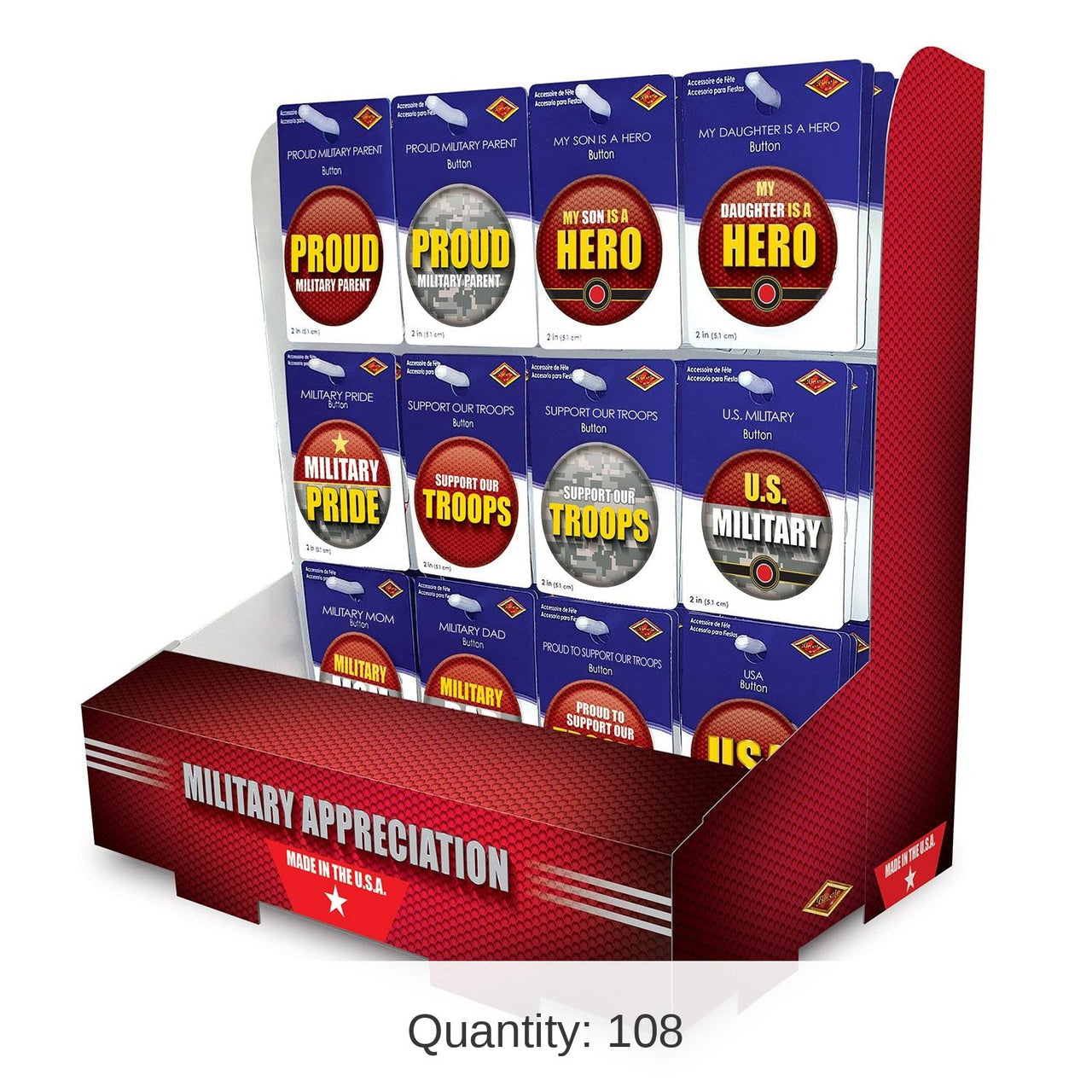108 Piece Bulk Marines Military Appreciation Counter Display