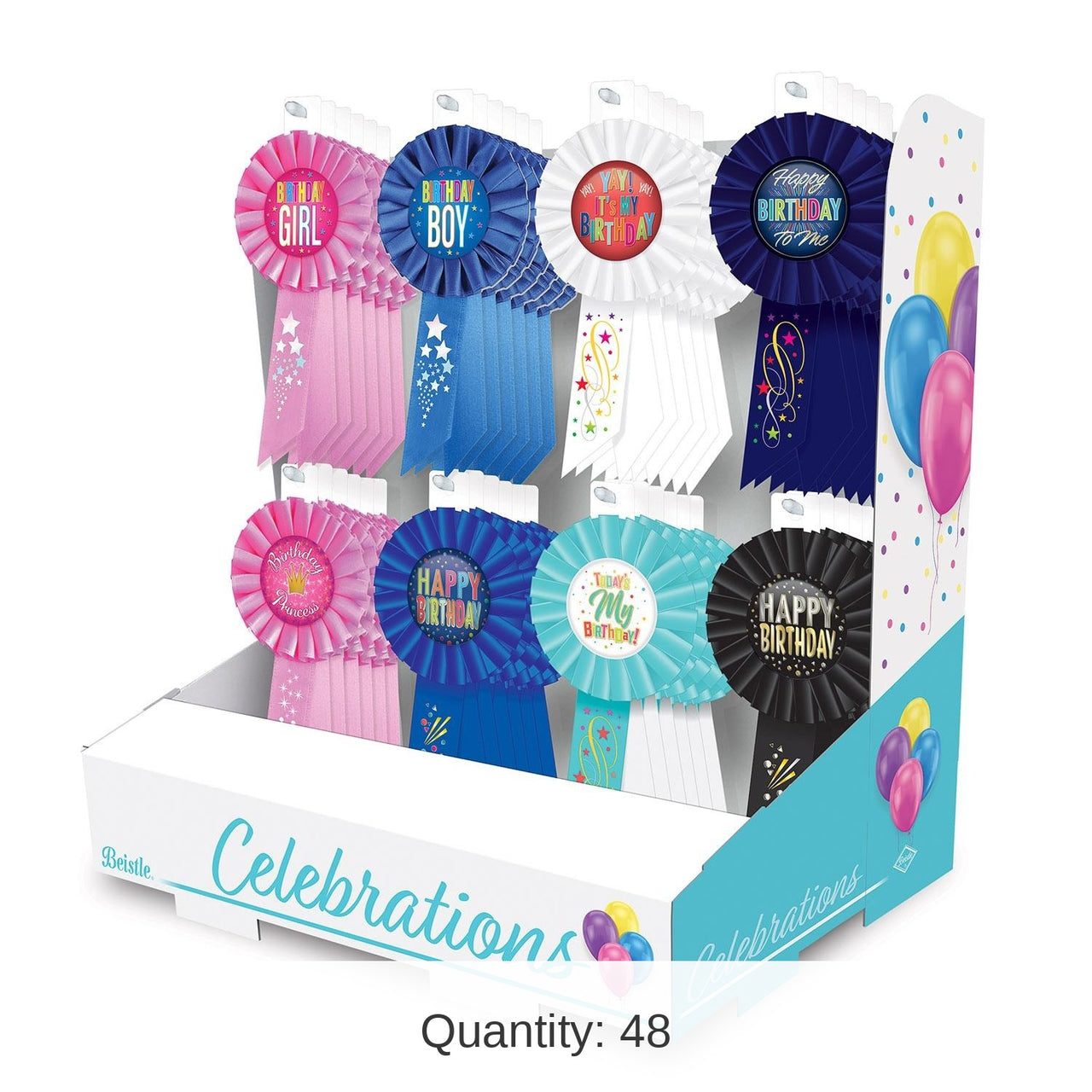 48 Pieces Bulk Birthday Party Celebrations Counter Display
