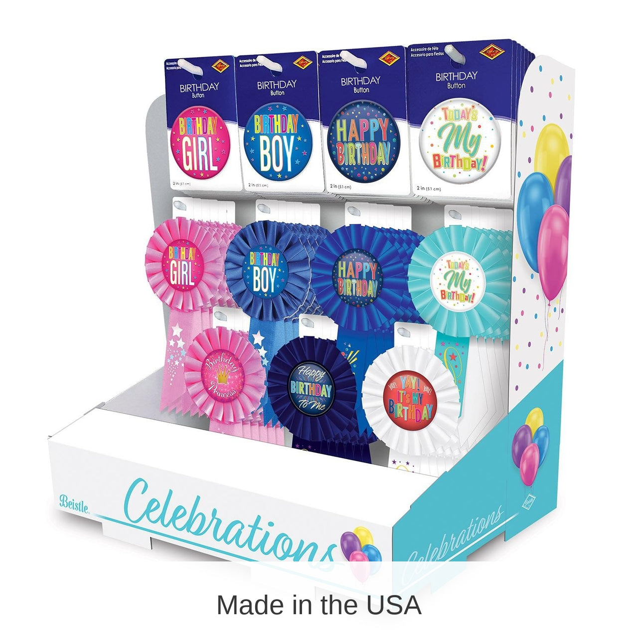 Birthday Party Celebrations Counter Display - 78 Pieces