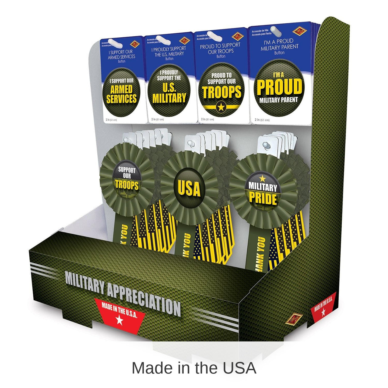Bulk 54 Piece Army Military Appreciation Counter Display