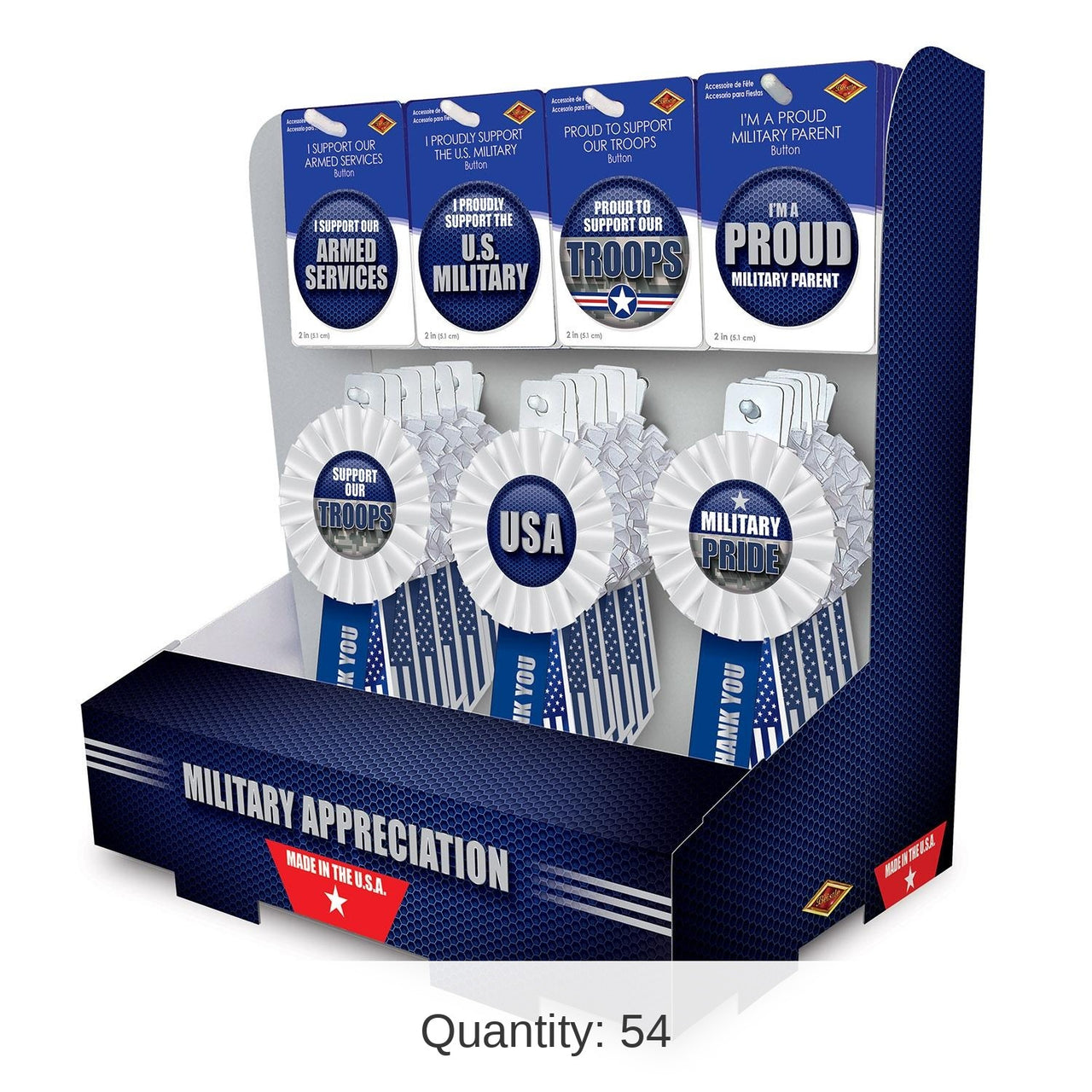 Bulk 54 Piece Air Force Military Appreciation Counter Display