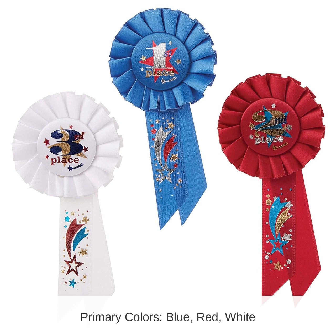 6 Packs Bulk 1st/2nd/3rd Place Award Rosettes Pack