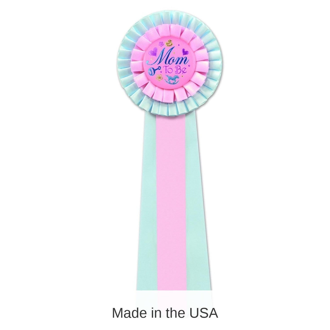 3 Pack Bulk Pink/Blue Mom To Be Deluxe Rosette