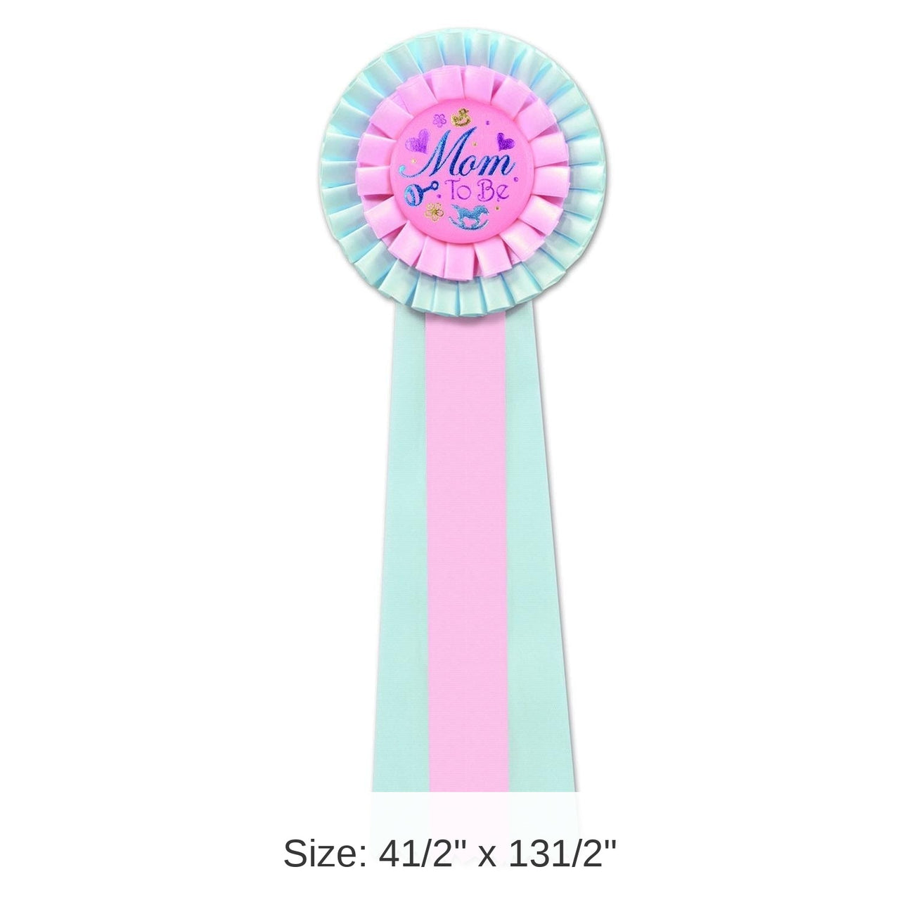 3 Pack Bulk Pink/Blue Mom To Be Deluxe Rosette