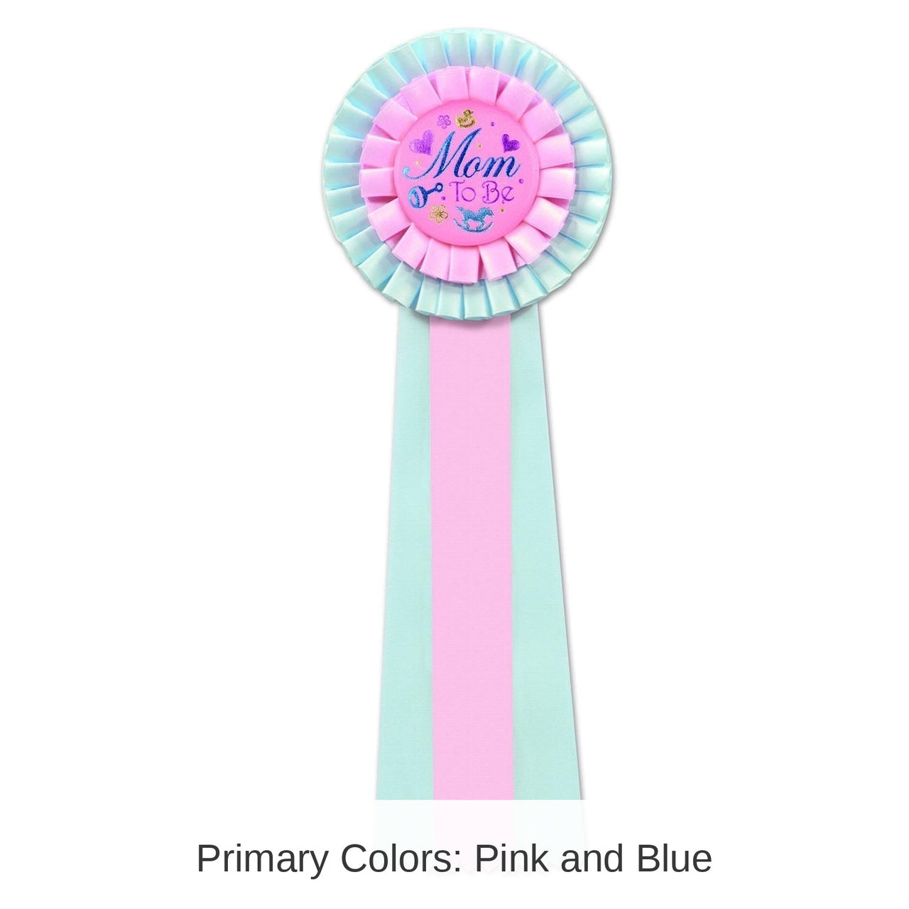 3 Pack Bulk Pink/Blue Mom To Be Deluxe Rosette