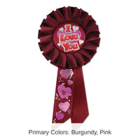 6 Pack Beistle Valentine's Day I Love You Rosette