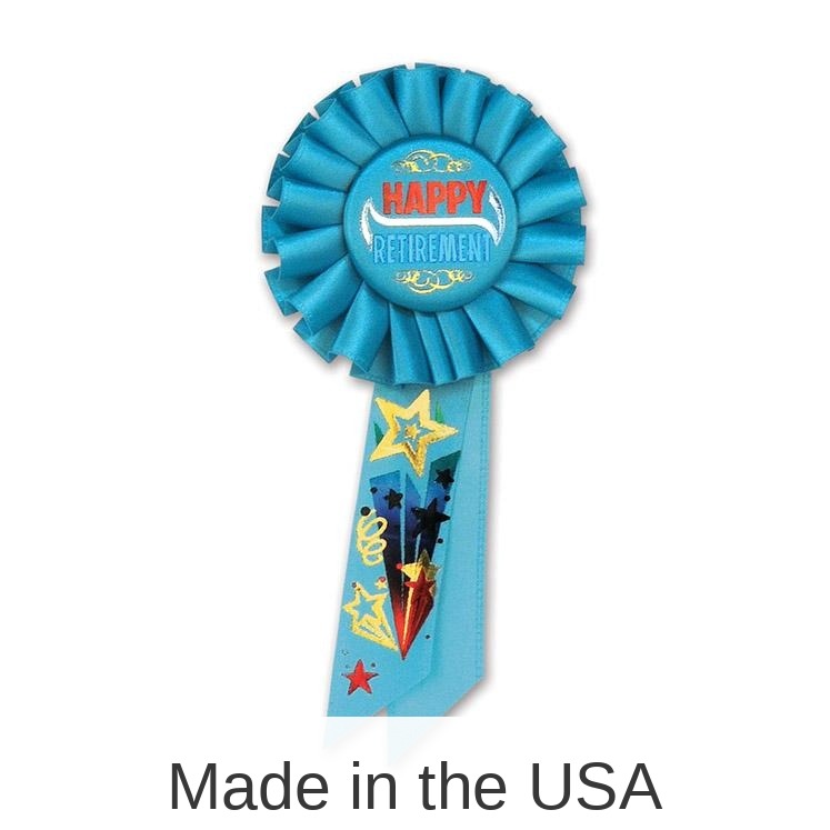 6 Pack Bulk Happy Retirement Rosette