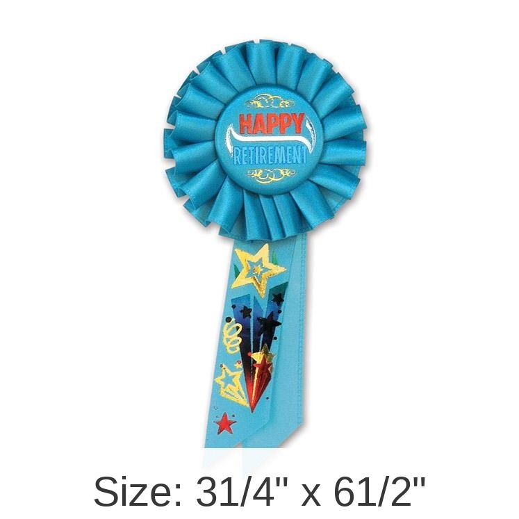 6 Pack Bulk Happy Retirement Rosette