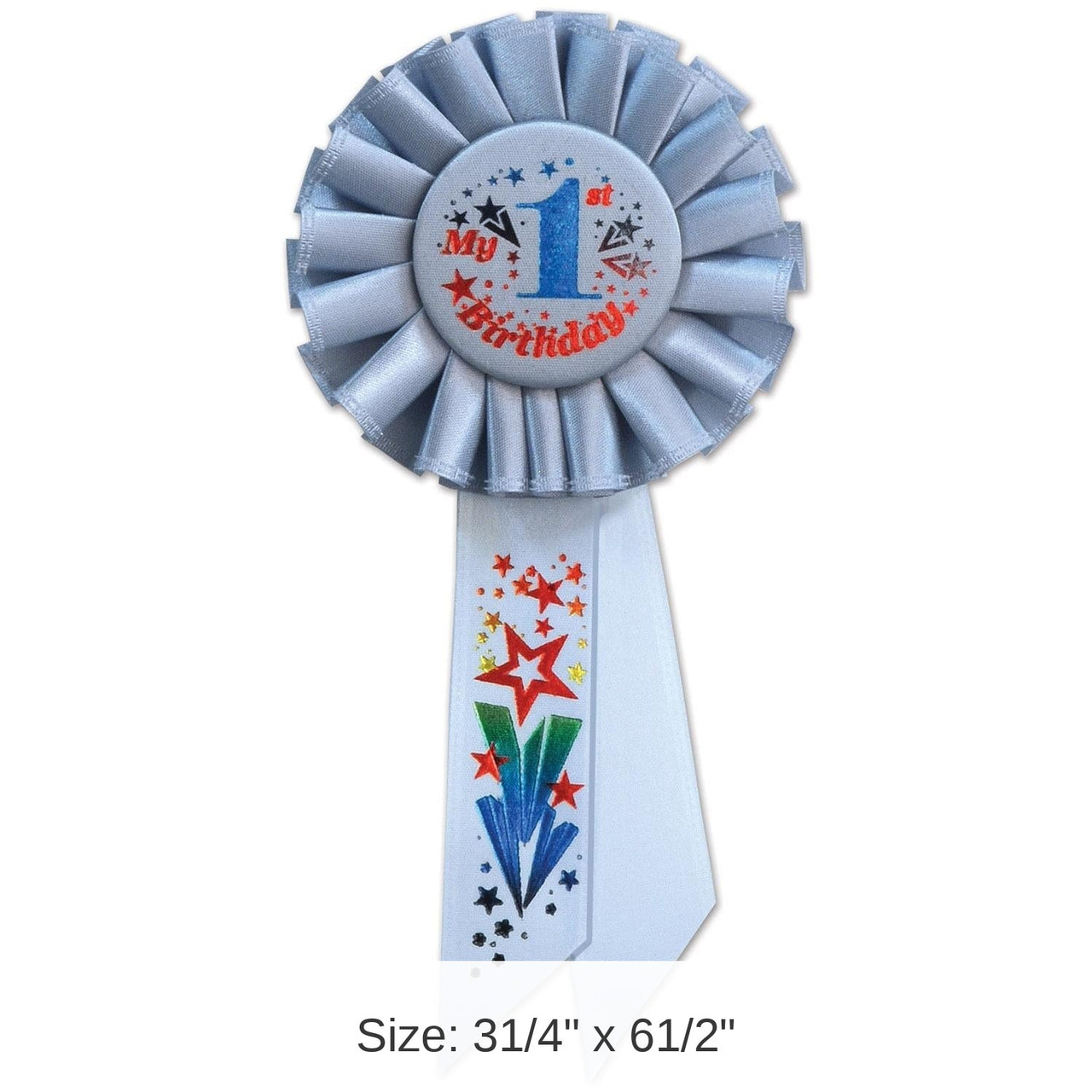 6 Pack Bulk My 1st Birthday Rosette - blue