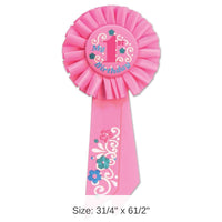 6 Pack Bulk My 1st Birthday Rosette - pink
