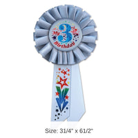 6 Pack Bulk My 3rd Birthday Rosette - blue