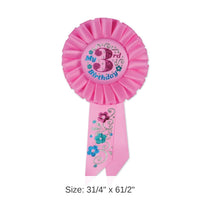6 Pack Bulk My 3rd Birthday Rosette - pink
