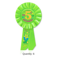 6 Pack Beistle My 5th Birthday Rosette - lime green