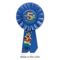 6 Pack Bulk My 5th Birthday Rosette - blue