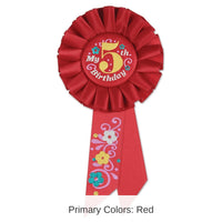6 Pack Bulk My 5th Birthday Rosette - red