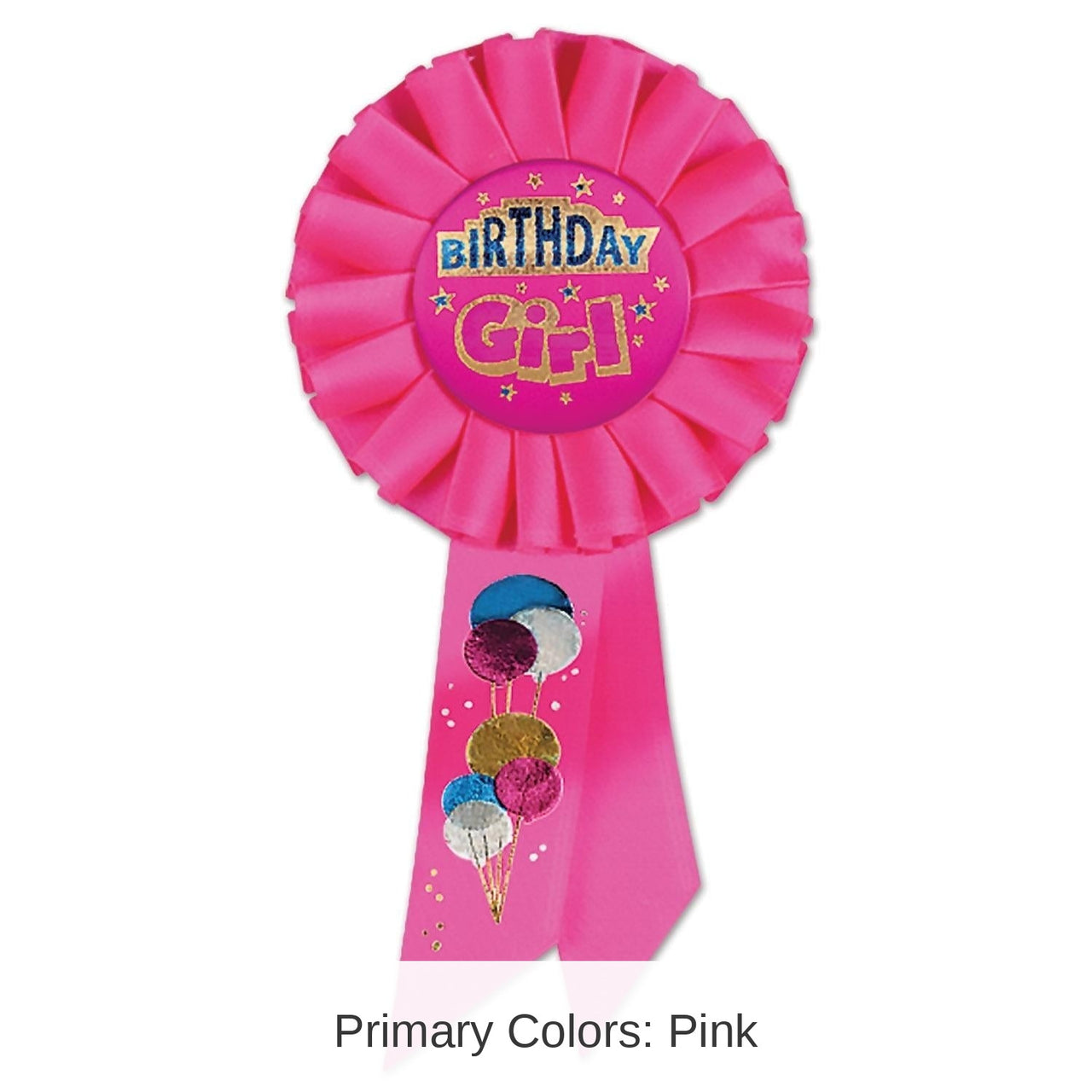 6 Pack Bulk Birthday Girl Rosette- Dark Pink