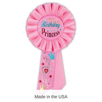 6 Pack Bulk Birthday Princess Rosette- Light Pink