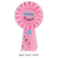6 Pack Bulk Birthday Princess Rosette- Light Pink