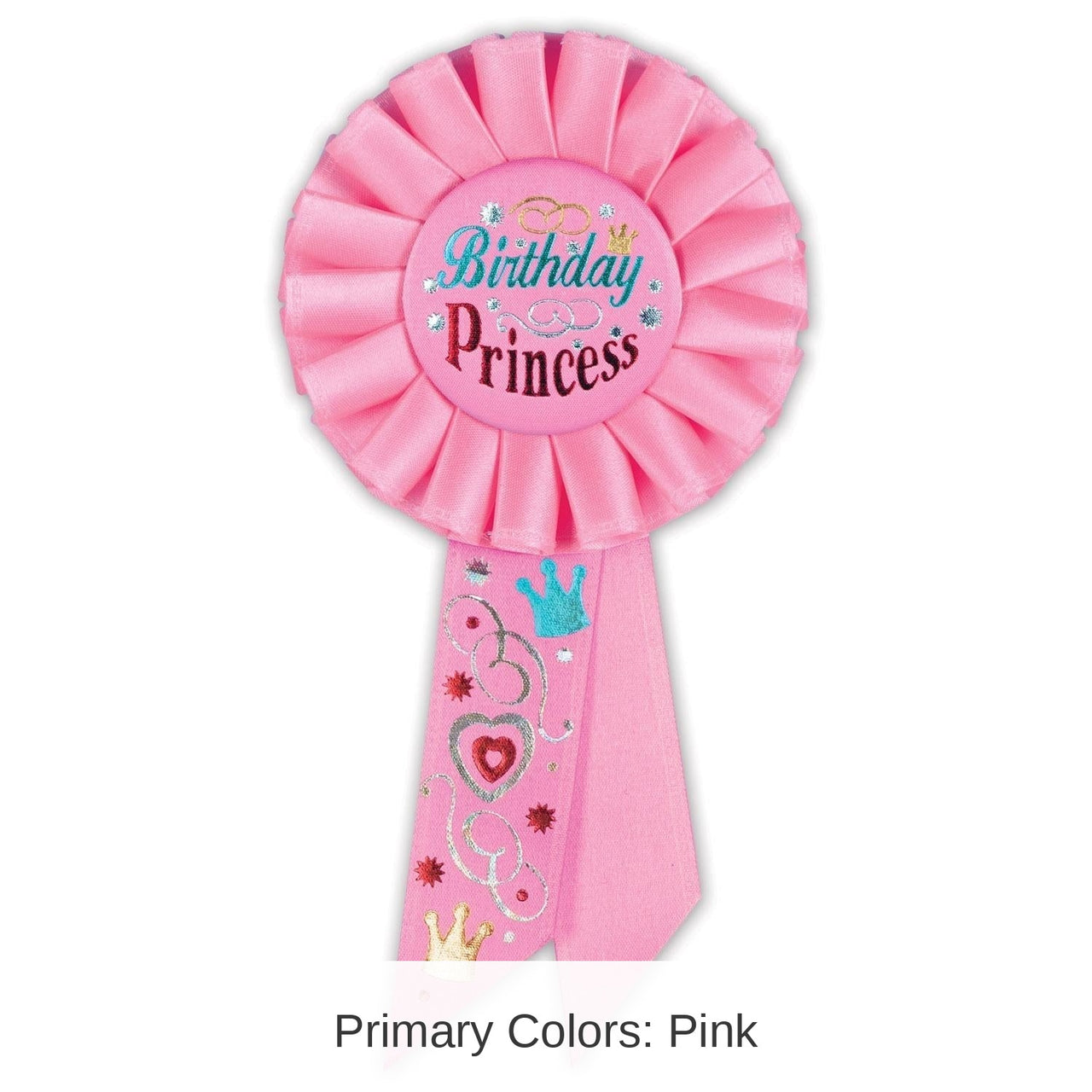 6 Pack Bulk Birthday Princess Rosette- Light Pink