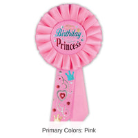 6 Pack Bulk Birthday Princess Rosette- Light Pink
