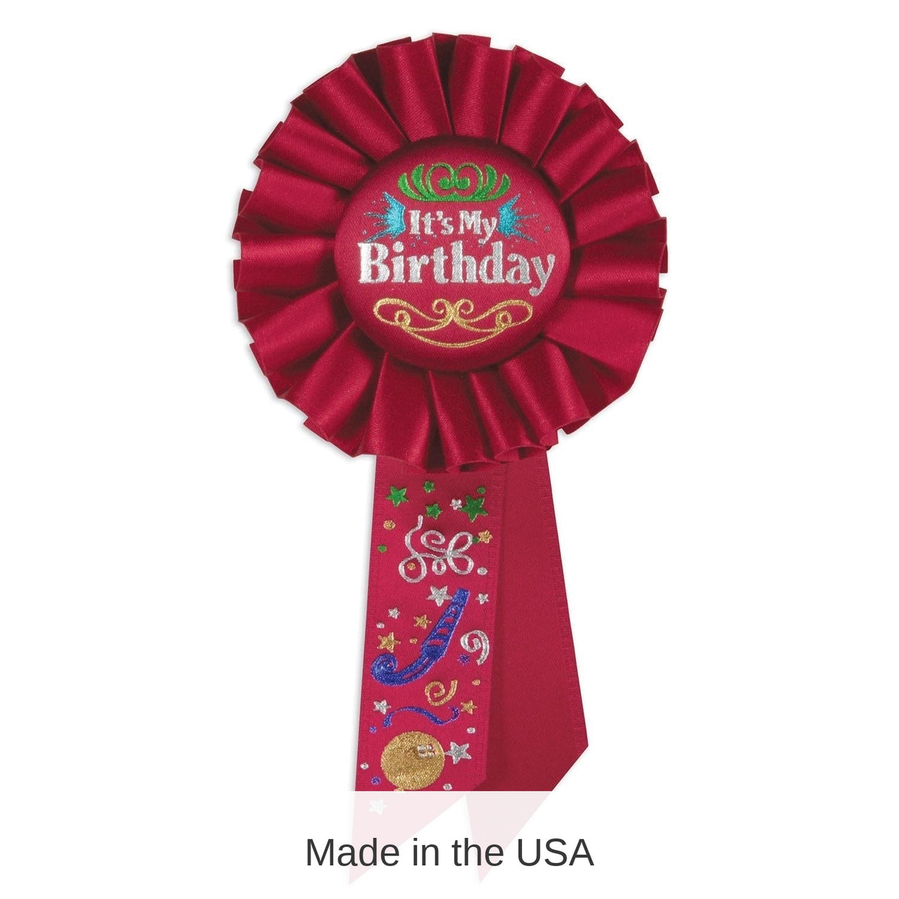 6 Pack Bulk Red It's My Birthday Rosette