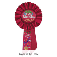 6 Pack Bulk Red It's My Birthday Rosette