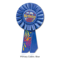 6 Pack Bulk Blue It's My Birthday Rosette