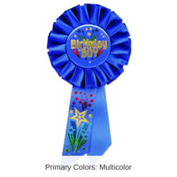 6 Pack Bulk Birthday Party Boy Rosette