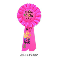 6 Pack Bulk Birthday Party Girl Rosette