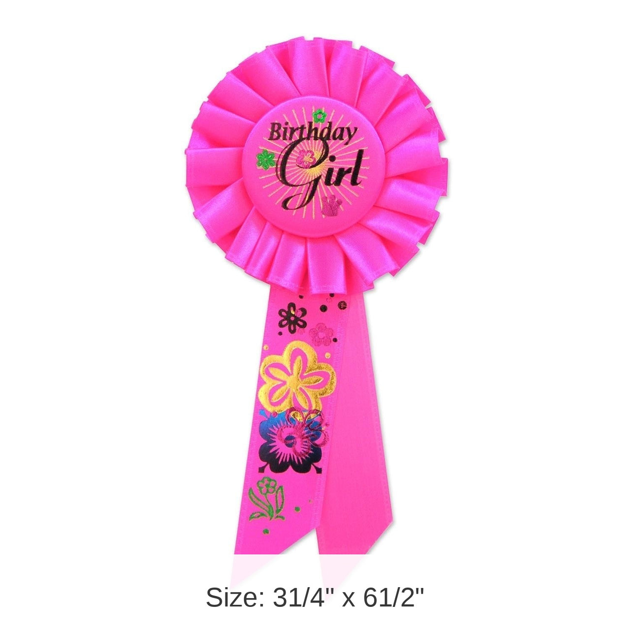 6 Pack Bulk Birthday Party Girl Rosette