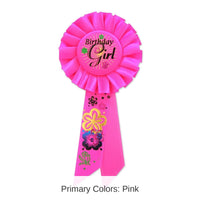 6 Pack Bulk Birthday Party Girl Rosette