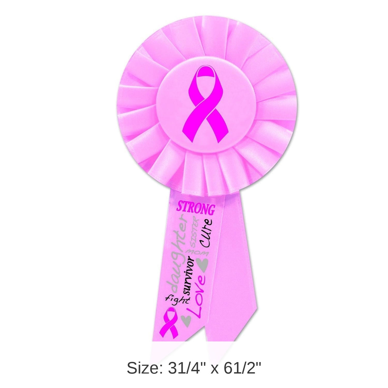 6 Pack Bulk Pink Ribbon Rosette