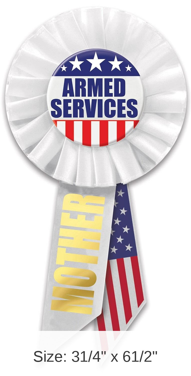 6 Pack Bulk Armed Services Mother Rosette