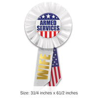 6 Pack Bulk Armed Services Wife Rosette