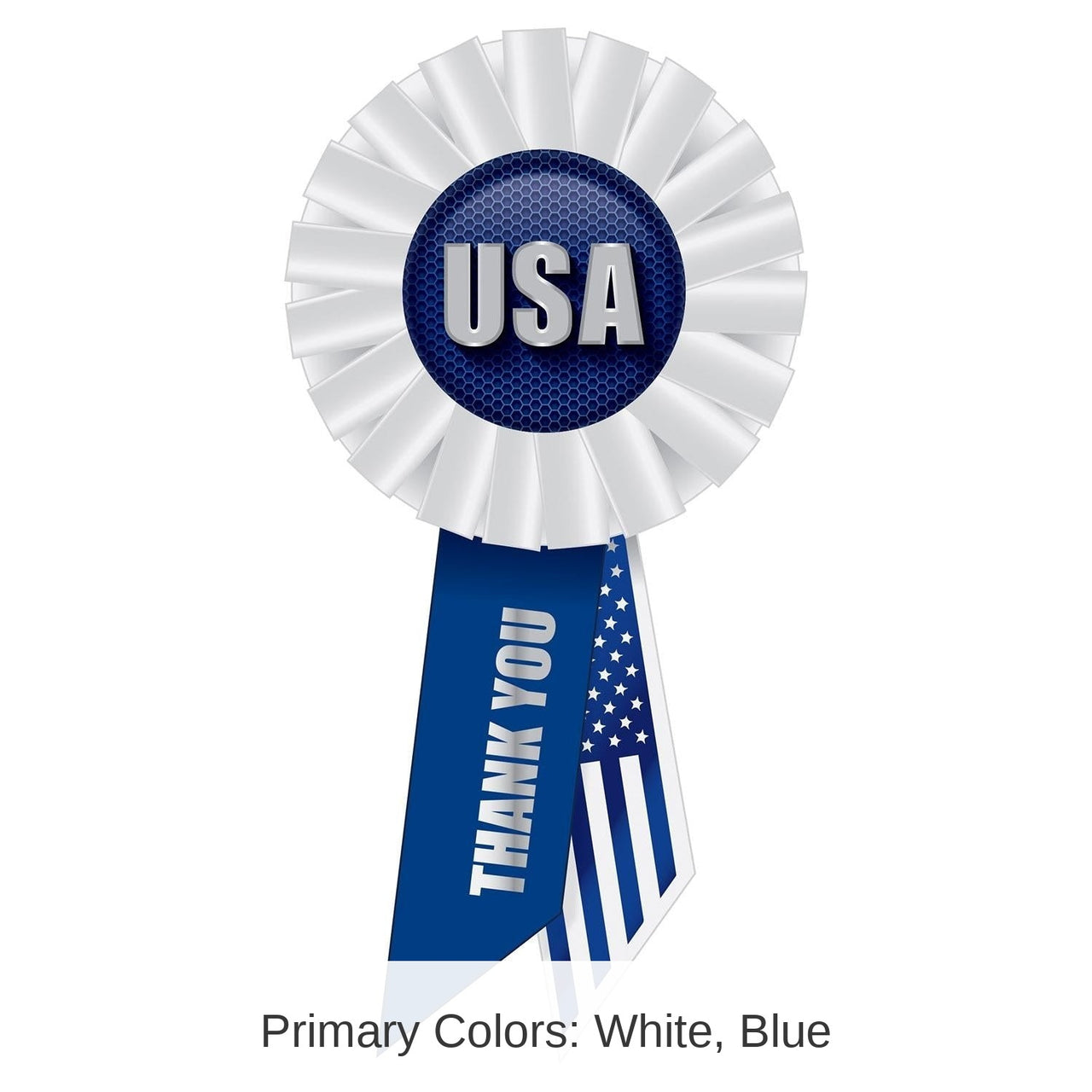6 Pack Bulk USA Rosette- White and Blue