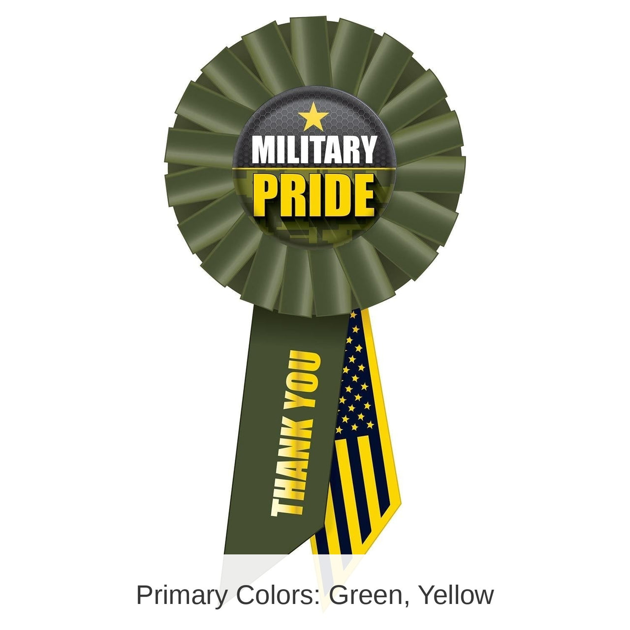 6 Pack Bulk Military Pride Rosette- Army- 6.5 Inch