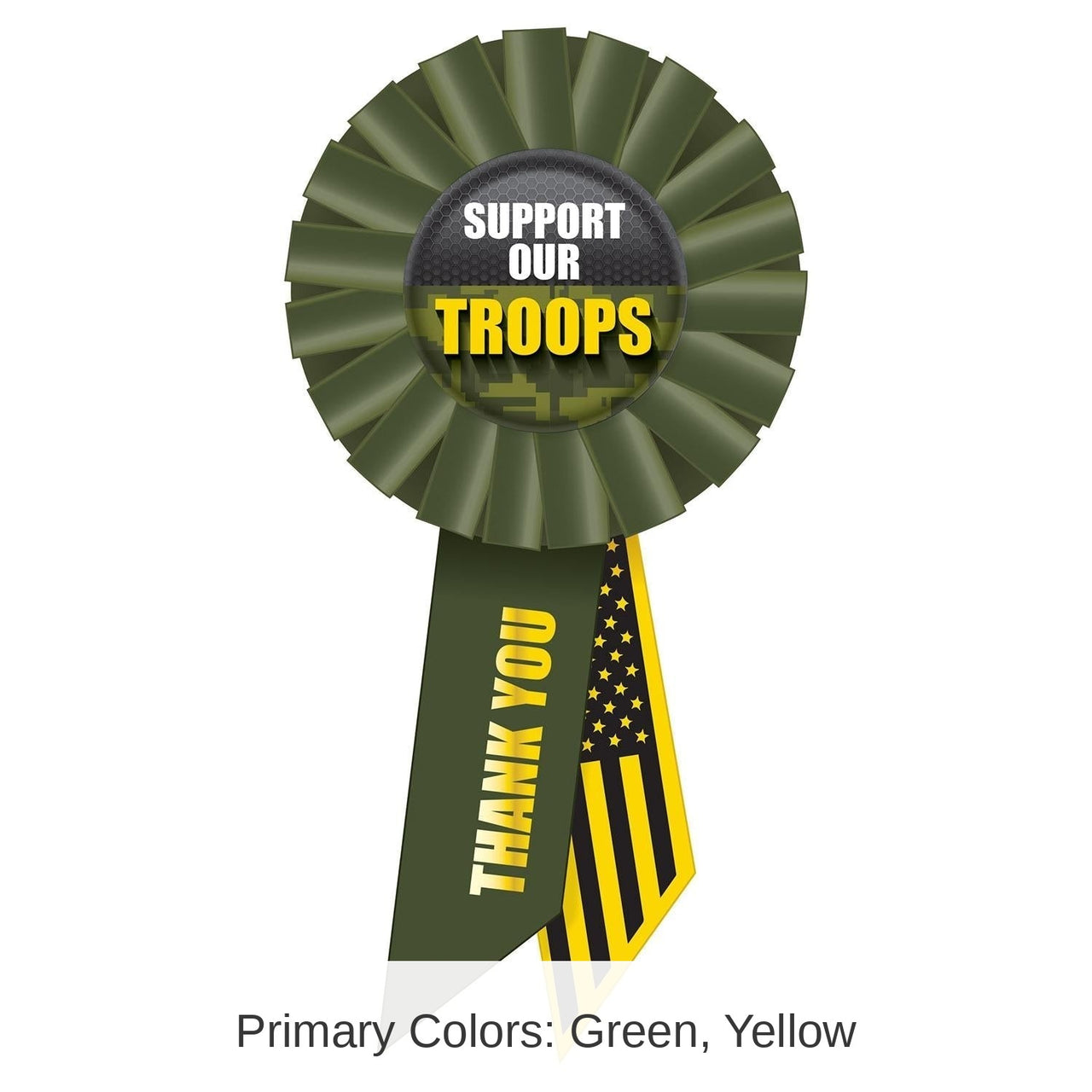 6 Pack Bulk Support Our Troops Rosette- Army