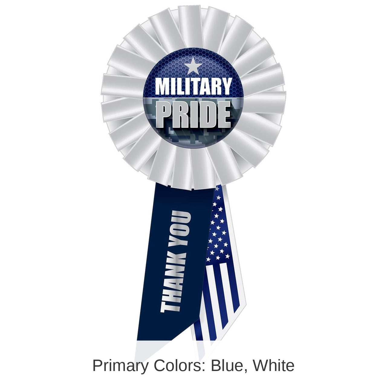 6 Pack Bulk Military Pride Rosette- Navy- 6.5 inch