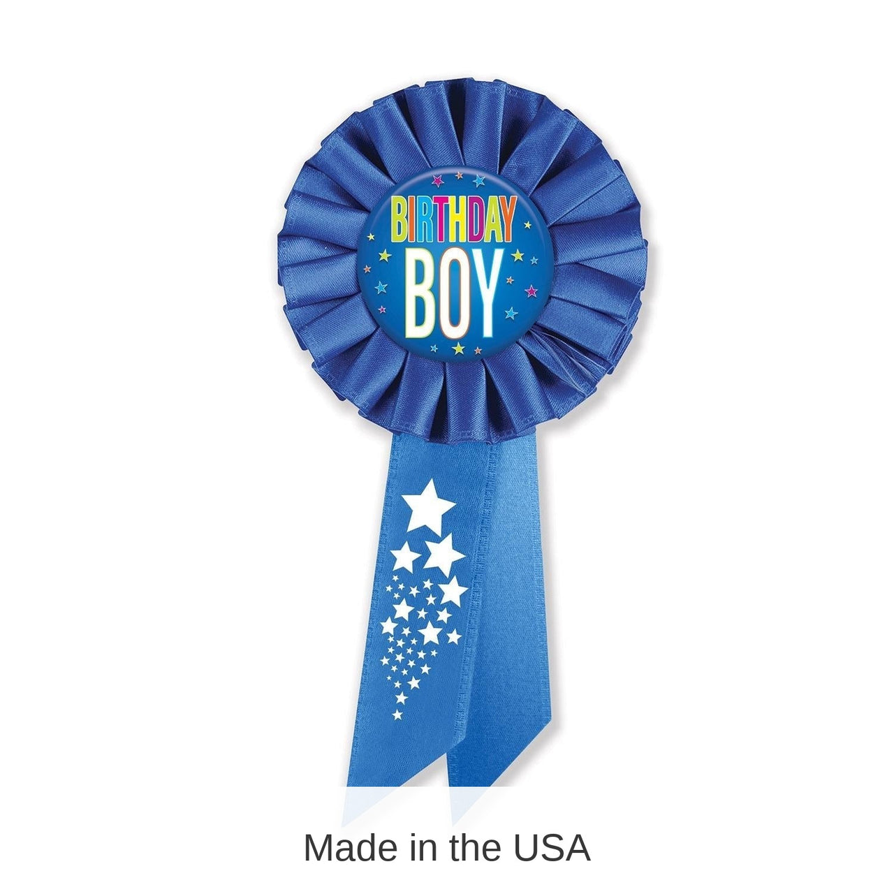 6 Pack Bulk Birthday Boy Rosette With Stars