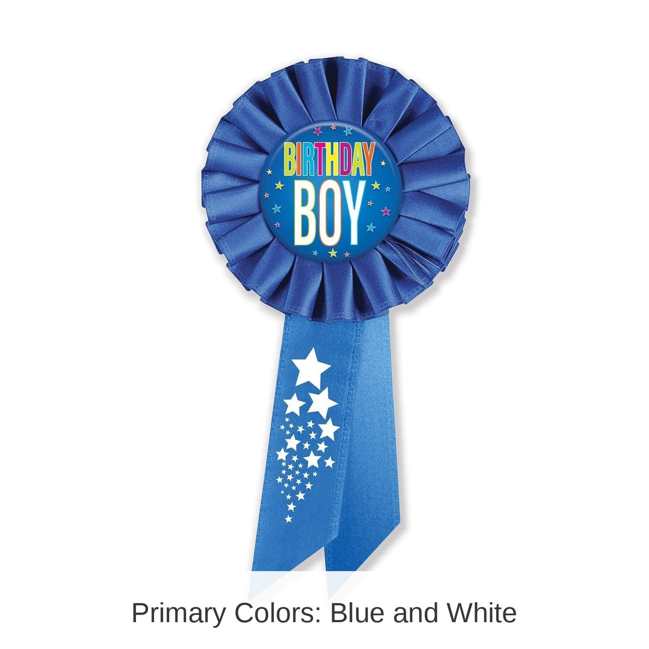 6 Pack Bulk Birthday Boy Rosette With Stars