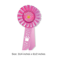 6 Pack Bulk Birthday Princess Rosette- Dark Pink With Crown