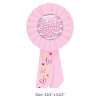 6 Pack Bulk Dad To Be Rosette - pink